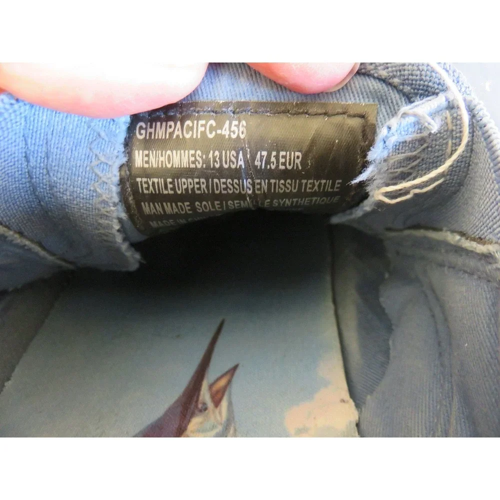 Guy Harvey Mens Pacific Oxford Blue Textile Slip On Sneakers Size 13‎
